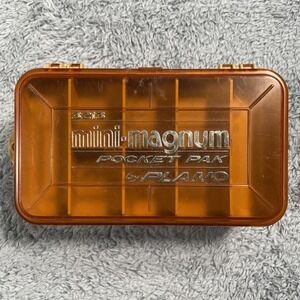 Vintage PLANO Mini Magnum 3213 2-Sided Pocket Tackle Box Organizer Orange